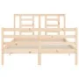 Estructura de cama de matrimonio con cabecero madera maciza de vidaXL, Camas y somieres - Ref: Foro24-3194671, Precio: 118,12...