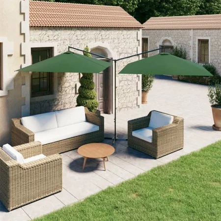 Doppelter Sonnenschirm mit grünem Stahlmast 600x300 cm von , Sonnenschirme - Ref: Foro24-312554, Preis: 157,97 €, Rabatt: %