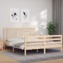 Doppelbettgestell mit Kopfteil aus Massivholz von vidaXL, Betten und Lattenroste - Ref: Foro24-3194706, Preis: 142,85 €, Raba...