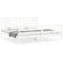 Estructura cama de matrimonio con cabecero madera maciza blanco de vidaXL, Camas y somieres - Ref: Foro24-3194717, Precio: 15...