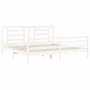 Estructura cama de matrimonio con cabecero madera maciza blanco de vidaXL, Camas y somieres - Ref: Foro24-3194717, Precio: 15...