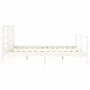 Estructura cama de matrimonio con cabecero madera maciza blanco de vidaXL, Camas y somieres - Ref: Foro24-3194717, Precio: 15...