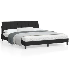 Bed frame with black velvet headboard 180x200 cm by , Beds and slatted bases - Ref: Foro24-3207863, Price: 231,33 €, Discount: %