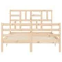 Double bed frame with solid wood headboard by vidaXL, Beds and slatted bases - Ref: Foro24-3194866, Price: 116,35 €, Discount: %