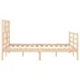 Double bed frame with solid wood headboard by vidaXL, Beds and slatted bases - Ref: Foro24-3194866, Price: 116,35 €, Discount: %