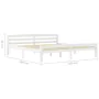 Solid pine wood bed frame, white, 200x200 cm by vidaXL, Beds and slatted bases - Ref: Foro24-322074, Price: 114,13 €, Discoun...