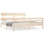 Estructura de cama de matrimonio con cabecero madera maciza de vidaXL, Camas y somieres - Ref: Foro24-3195106, Precio: 147,67...