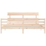 Double bed frame with solid wood headboard by vidaXL, Beds and slatted bases - Ref: Foro24-3195106, Price: 147,69 €, Discount: %