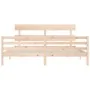Estructura de cama de matrimonio con cabecero madera maciza de vidaXL, Camas y somieres - Ref: Foro24-3195106, Precio: 147,67...
