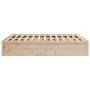 Solid pine wood bed frame 200x200 cm by , Beds and slatted bases - Ref: Foro24-3282363, Price: 230,15 €, Discount: %