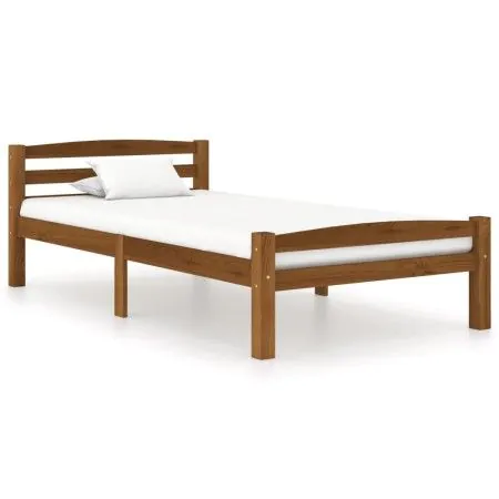 Estructura de cama madera maciza pino marrón miel 90x200 cm de vidaXL, Camas y somieres - Ref: Foro24-322075, Precio: 111,90 ...