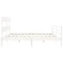Estructura cama de matrimonio con cabecero madera maciza blanco de vidaXL, Camas y somieres - Ref: Foro24-3195107, Precio: 14...