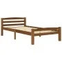Solid pine wood bed frame honey brown 90x200 cm by vidaXL, Beds and slatted bases - Ref: Foro24-322075, Price: 111,94 €, Disc...