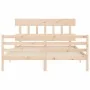 Double bed frame with solid wood headboard by vidaXL, Beds and slatted bases - Ref: Foro24-3195161, Price: 133,55 €, Discount: %