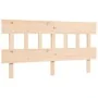 Double bed frame with solid wood headboard by vidaXL, Beds and slatted bases - Ref: Foro24-3195161, Price: 133,55 €, Discount: %