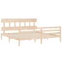 Estructura de cama de matrimonio con cabecero madera maciza de vidaXL, Camas y somieres - Ref: Foro24-3195171, Precio: 148,64...
