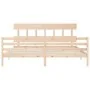 Double bed frame with solid wood headboard by vidaXL, Beds and slatted bases - Ref: Foro24-3195171, Price: 148,65 €, Discount: %