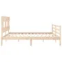 Double bed frame with solid wood headboard by vidaXL, Beds and slatted bases - Ref: Foro24-3195171, Price: 148,65 €, Discount: %