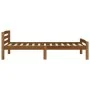 Solid pine wood bed frame honey brown 90x200 cm by vidaXL, Beds and slatted bases - Ref: Foro24-322075, Price: 111,94 €, Disc...