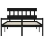 Double bed for seniors with black solid wood headboard by vidaXL, Beds and slatted bases - Ref: Foro24-3195425, Price: 151,35...