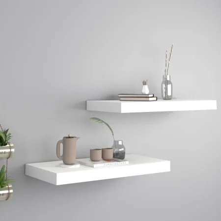 Floating wall shelves 2 pcs MDF white 50x23x3.8 cm by vidaXL, Shelves and shelves - Ref: Foro24-323809, Price: 31,17 €, Disco...