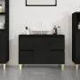 Plywood black sink cabinet 80x33x60 cm by , bathroom vanities - Ref: Foro24-821269, Price: 68,05 €, Discount: %