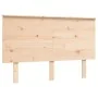 Double bed frame with solid wood headboard by vidaXL, Beds and slatted bases - Ref: Foro24-3195191, Price: 124,87 €, Discount: %