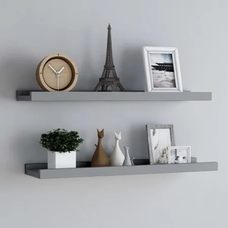 Shelf for photo frames 2 pcs gray MDF 80x9x3 cm by vidaXL, Shelves and shelves - Ref: Foro24-323936, Price: 21,01 €, Discount: %