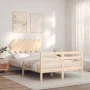 Estructura de cama de matrimonio con cabecero madera maciza de vidaXL, Camas y somieres - Ref: Foro24-3195256, Precio: 115,08...