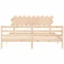 Double bed frame with solid wood headboard by vidaXL, Beds and slatted bases - Ref: Foro24-3195301, Price: 151,37 €, Discount: %
