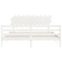 Double bed frame with white solid wood headboard by vidaXL, Beds and slatted bases - Ref: Foro24-3195302, Price: 151,65 €, Di...