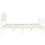 Double bed frame with white solid wood headboard by vidaXL, Beds and slatted bases - Ref: Foro24-3195302, Price: 151,65 €, Di...