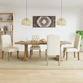 Dining chairs, set of 4, fabric with a beige linen-like appearance. by , dining chairs - Ref: Foro24-3309175, Price: 515,23 €...