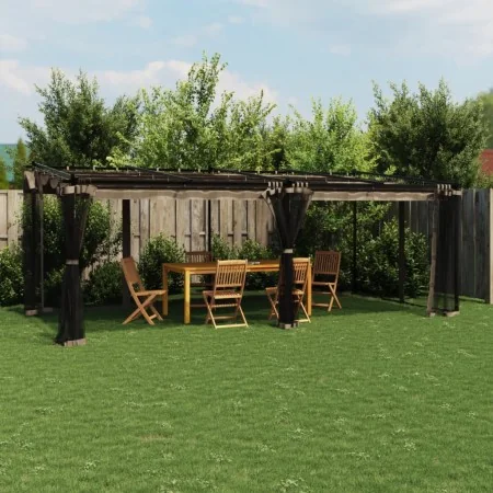 Gazebo with taupe steel mesh walls 6x3 m by , Tents and gazebos - Ref: Foro24-4003916, Price: 513,48 €, Discount: %