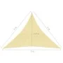 Toldo de vela beige HDPE 160 g/m² 3x3x3 m de vidaXL, Sombrillas - Ref: Foro24-311142, Precio: 19,95 €, Descuento: %