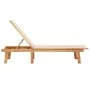 Tumbona de madera maciza de acacia y textileno crema de , Tumbonas - Ref: Foro24-4008412, Precio: 172,58 €, Descuento: %