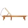 Tumbona de madera maciza de acacia y textileno crema de , Tumbonas - Ref: Foro24-4008412, Precio: 172,58 €, Descuento: %