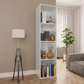 Bookshelf made of glossy white plywood 36x30x143cm by vidaXL, Bookcases and shelves - Ref: Foro24-800150, Price: 69,45 €, Dis...