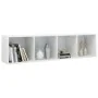 Weiß glänzendes Sperrholz Bücherregal 36x30x143cm von vidaXL, Bücherregale und Regale - Ref: Foro24-800150, Preis: 69,45 €, R...