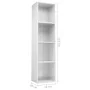 Weiß glänzendes Sperrholz Bücherregal 36x30x143cm von vidaXL, Bücherregale und Regale - Ref: Foro24-800150, Preis: 69,45 €, R...