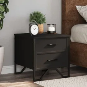 Black engineered wood bedside table 40x41x40 cm by , Nightstands - Ref: Foro24-848504, Price: 55,43 €, Discount: %