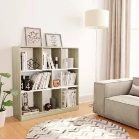 White and oak plywood shelf 97.5x29.5x100 cm by vidaXL, Bookcases and shelves - Ref: Foro24-800176, Price: 89,85 €, Discount: %