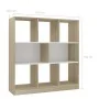 Estantería madera contrachapada blanco y roble 97,5x29,5x100 cm de vidaXL, Librerías y estanterías - Ref: Foro24-800176, Prec...