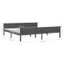 Solid gray pine wood bed frame 200x200 cm by vidaXL, Beds and slatted bases - Ref: Foro24-322130, Price: 143,75 €, Discount: %
