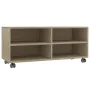 TV cabinet wheels oak-colored plywood 90x35x35cm by vidaXL, TV Furniture - Ref: Foro24-800183, Price: 61,30 €, Discount: %