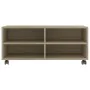 TV cabinet wheels oak-colored plywood 90x35x35cm by vidaXL, TV Furniture - Ref: Foro24-800183, Price: 61,30 €, Discount: %