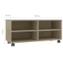 TV cabinet wheels oak-colored plywood 90x35x35cm by vidaXL, TV Furniture - Ref: Foro24-800183, Price: 61,30 €, Discount: %