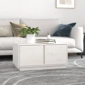 Couchtisch aus massivem weißem Kiefernholz, 80 x 50 x 40 cm von vidaXL, Couchtisch - Ref: Foro24-814420, Preis: 72,59 €, Raba...
