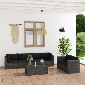 7-piece garden sofa set with gray synthetic rattan cushions by vidaXL, Garden sets - Ref: Foro24-3059493, Price: 737,97 €, Di...