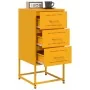 Mesita de noche acero amarillo mostaza 36x39x78 cm de , Mesitas de noche - Ref: Foro24-846584, Precio: 76,98 €, Descuento: %
